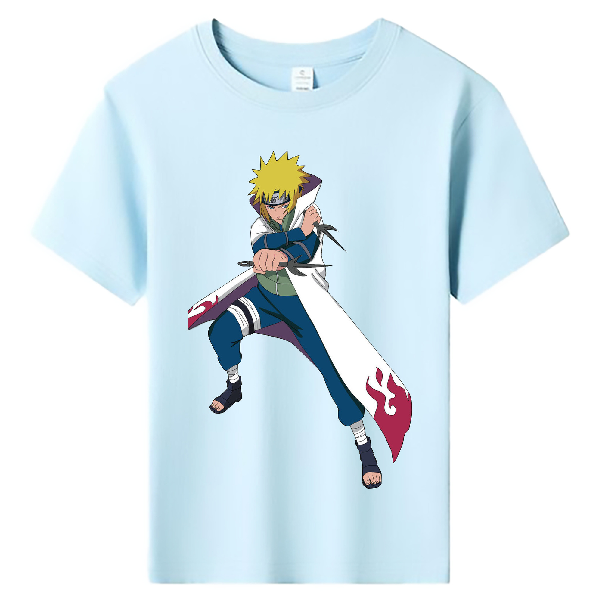 （画像用） NARUTO -ナルト- 波風 ミナト Namikaze Minato 綿100％キッズTシャツ（フロントプリント）